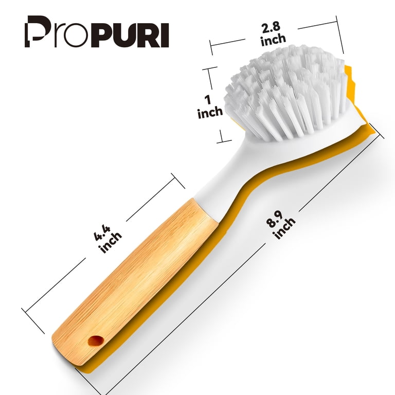 Propuri Bamboo Dish Brush Set, 3-Pack with Varied Bristles photo 7