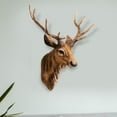 thumbnail image 4 of Mural Faux Cerf Tête Sculpture Décor à la Maison Cerf Brun 2, 4 of 8