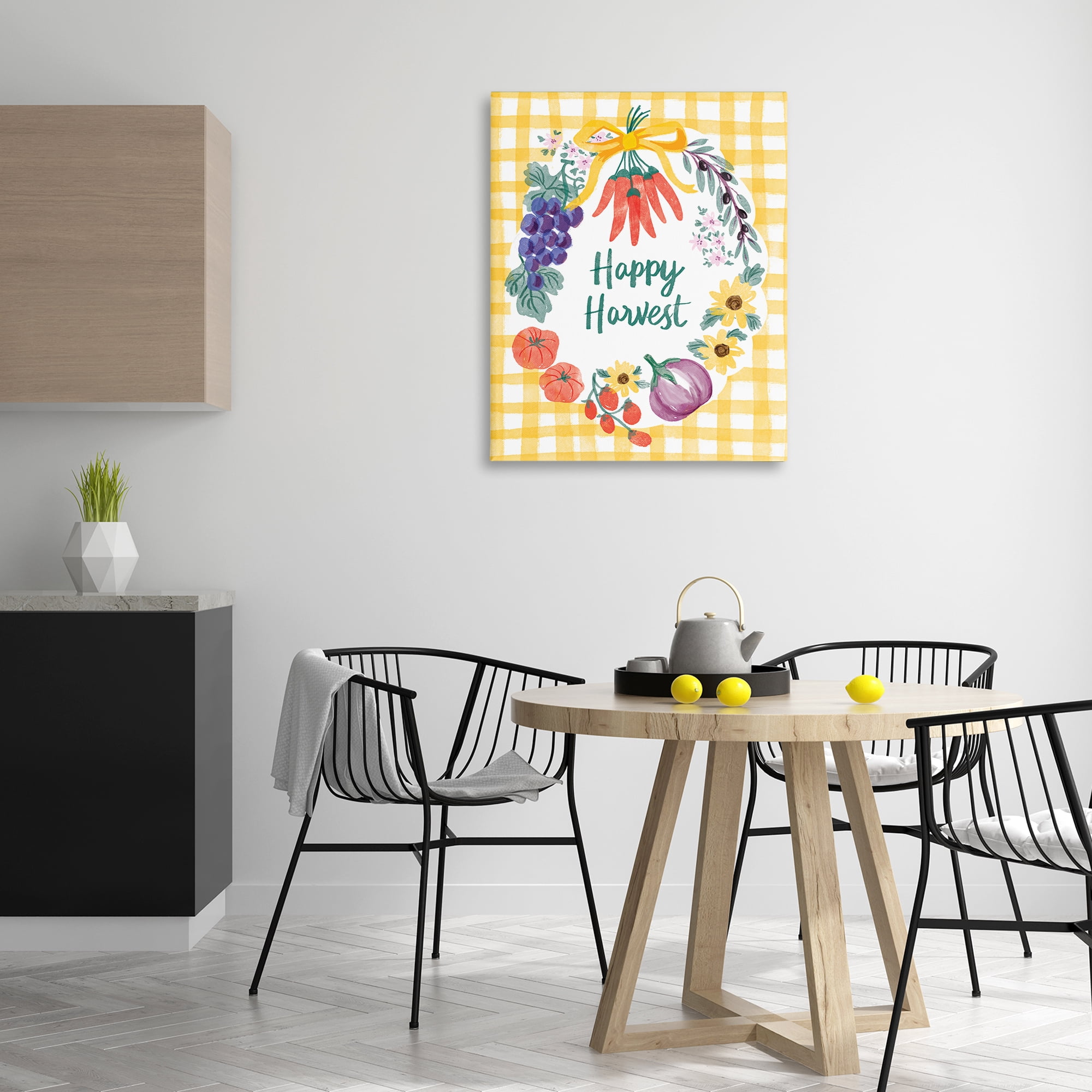 Stupell Industries Happy Harvest Kitchen Food & Beverage Painting Wrapped Canvas Art Print Wall Art, 30 x 40