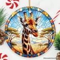 thumbnail image 2 of African Giraffe Stained Glass Style Ceramic Ornament, Safari Animals Christmas Gift and Decor, 2 of 6