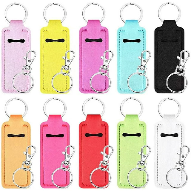 SHISUYAN Portable Lipstick holder Keychain with Neoprene and Metal for Car Use Assorted Color