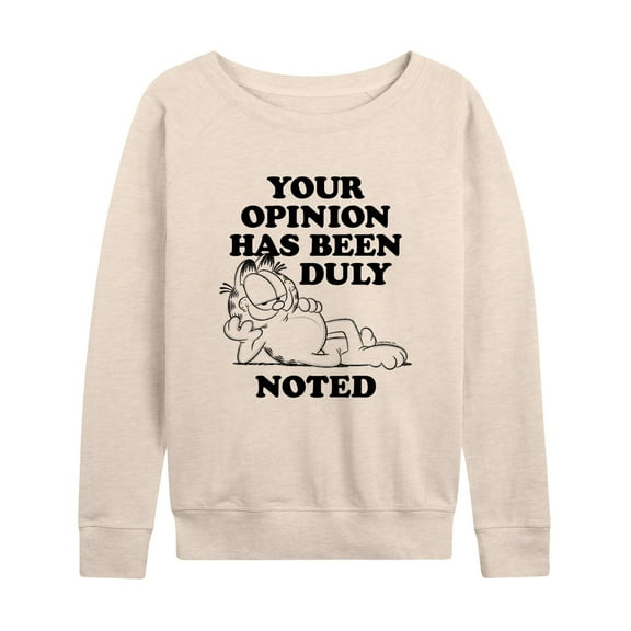 Garfield - Your Opinion Has Been Duly Noted - Women's Lightweight French Terry Long Sleeve Shirt