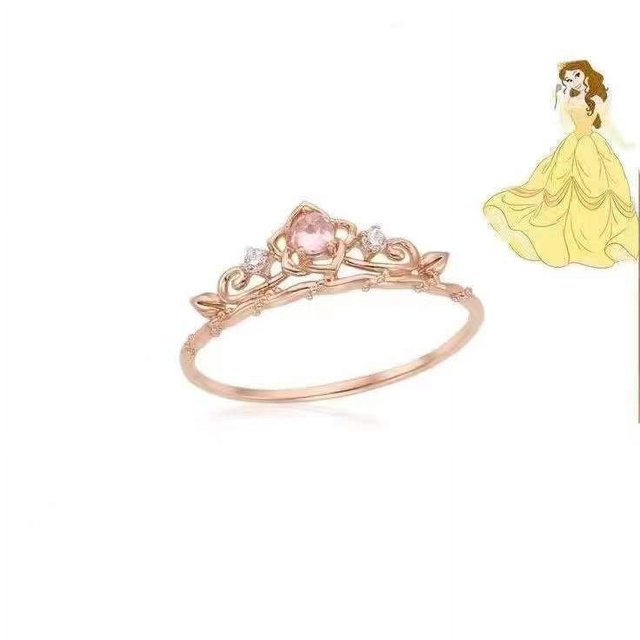 Anillo de moda de princesa conjunta Anillo de princesa de oro rosa Diseño de nicho femenino Lujo ligero Exquisito