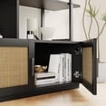 thumbnail image 2 of 5-Tier Rattan Bookshelf, 71" Tall Open Bookcase with Metal Frame for Living Room, Bedroom & Office, 2 of 6