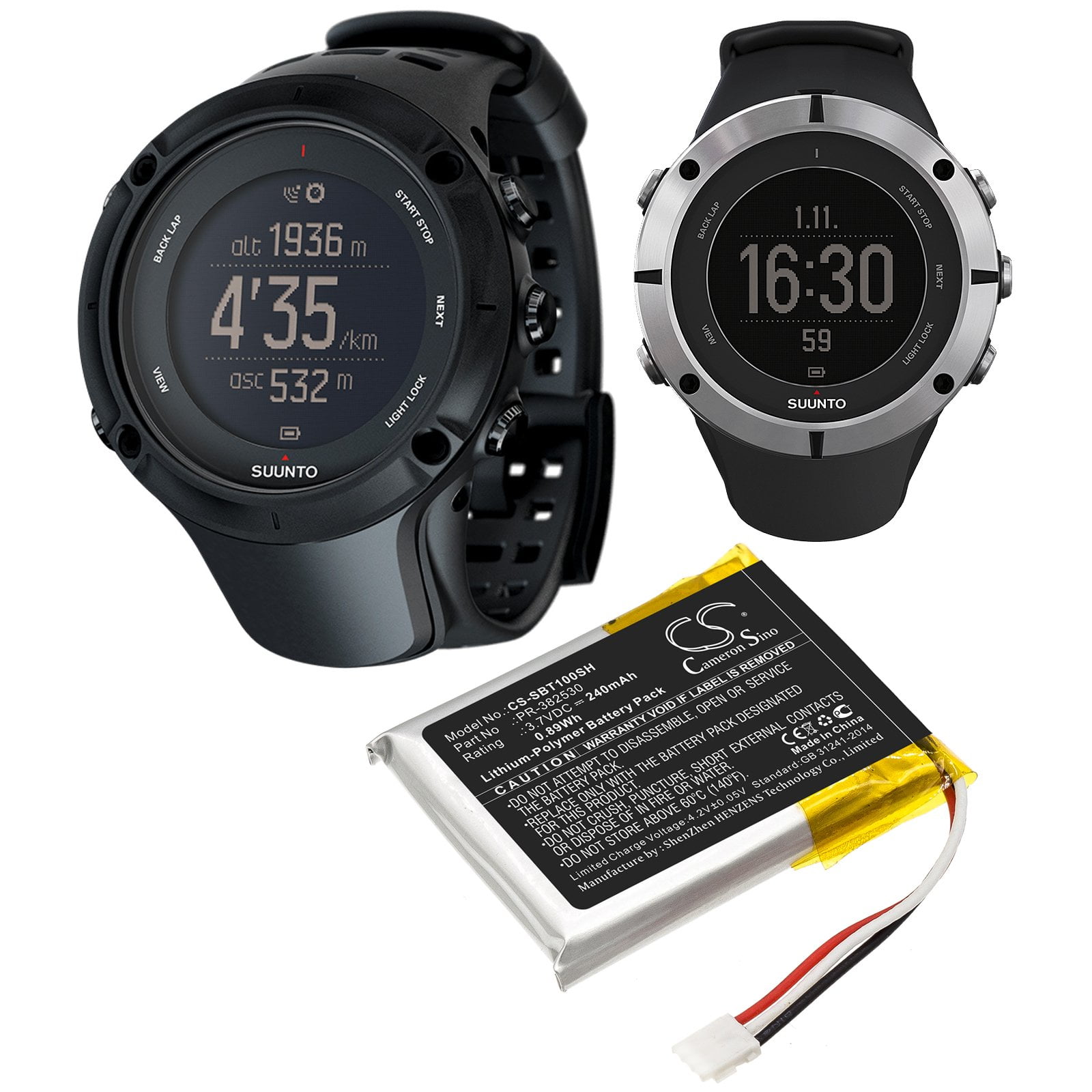 PR-382530 Battery for Suunto Ambit 1, Ambit 2, Ambit 2S, Ambit 3 HR GPS Watch, 240mAh - sold - Walmart.com