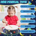 thumbnail image 4 of Batería Boao Kids para niños pequeños de 8 pulgadas con correa y 4 baquetas, 4 of 6