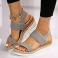 thumbnail image 2 of IUJSOY Espadrilles for Women Platform Sandals Elastic Wedges Heels Casual Open Toe Beach Shoes, 2 of 9