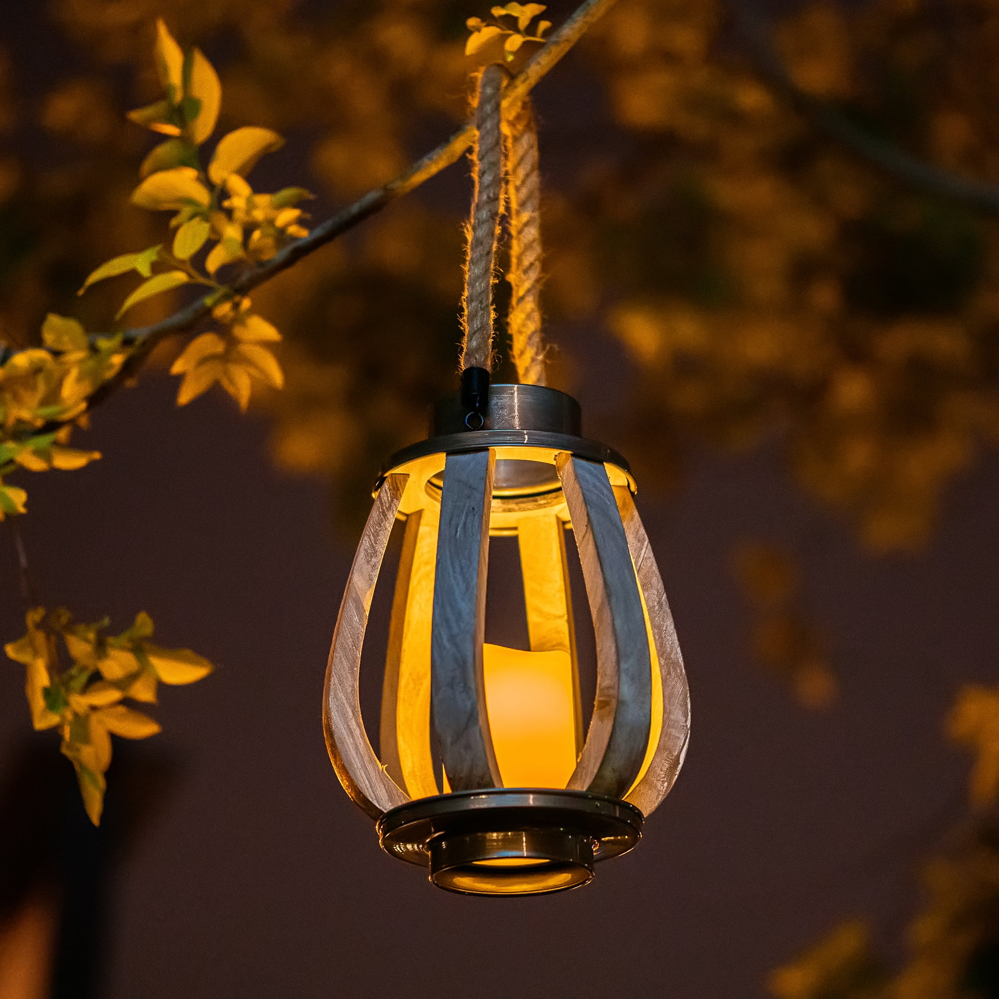 Lantern Set, Oak, Hanging Lantern, Battery Operated Lanterns Set, Wall  Decor, Gift Idea, Wooden Handcrafted Accent 