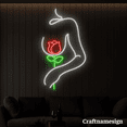 thumbnail image 3 of Craftnamesign Body Girl Line Art With Rose Flower Neon Sign Girl Room Beauty Spa Bar Wall Decor, 3 of 4