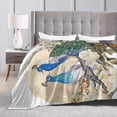 thumbnail image 5 of Peacock Throw Blanket Peacock Chinese Painting Style Luxury Cozy Plush Soft Blanket for Bed, Couch, Sofa, Dorm, Home Decor Queen Size 60"X50", 5 of 6
