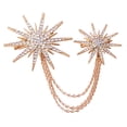 thumbnail image 1 of MLINS Charming Star Brooch Crystal Rhinestone Studded Chic Brooch with Chain Tassel(Golden), 1 of 7