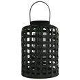 thumbnail image 2 of Urban Trends Wood Round Lantern with Lines Latice Design Body with Handle LG Coated Finish Black, 2 of 2