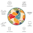 thumbnail image 6 of SAFAVIEH Cabana Roscoe Floral Indoor/Outdoor Area Rug, Ivory/Blue, 6'7" x 6'7" Round, 6 of 10