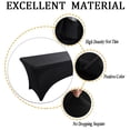 thumbnail image 3 of Spandex Table Cover Fitted Rectangular Tablecloth Stretchable Fabric Lycra Tablecloth Wrinkle-Free for Party Dj Tradeshows Banquet Weddings Cocktail, 3 of 6