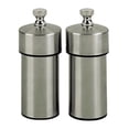 thumbnail image 1 of Chef Specialties 29910 4 Inch - 10cm FuturaBrushed Stainless Pepper Mill Salt Mill Set, 1 of 4