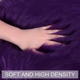 thumbnail image 6 of PiccoCasa Area Rug Faux Fur Carpet for Home, 2x2 Feet Round, Purple, 6 of 8