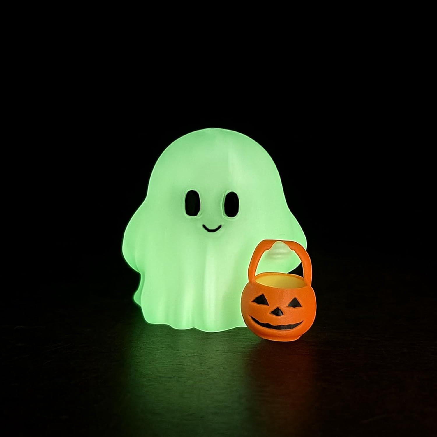 Glow-in-the-Dark Mini Ghost Figurine for Halloween Desk and Shelf Decor