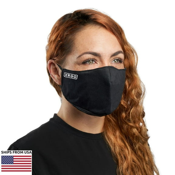 XRGO XM25BKE Black Cloth Reusable Face Mask with Logo
