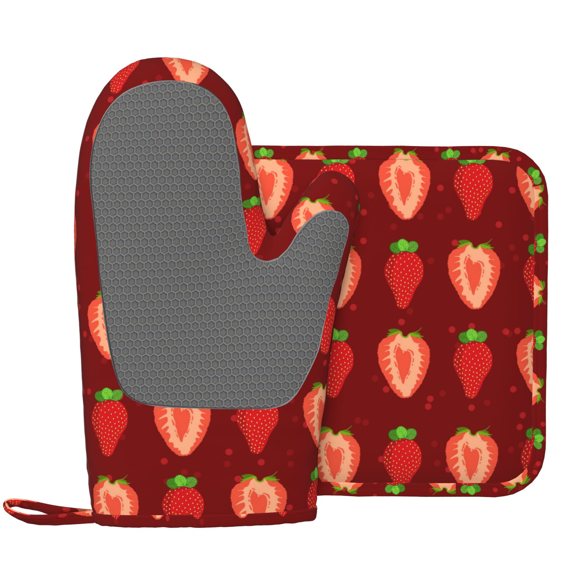 Birds & Spots Oven Mitts/pot Holders Set of 2 Round Oven Gloves 