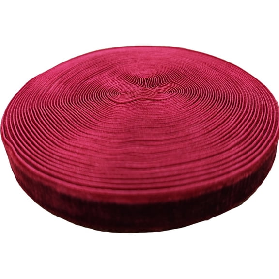 2 Roll 21.88 Yards 3/8 Inch Burgundy Velvet Ribbon Vintage Dark Red Ribbon Thin Soft Single Face Fabric Ribbons Bulk with Spool for Sewing Making