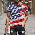 thumbnail image 2 of Utoimkio Clearance American Flag Patriotic T Shirts for Men Summer Short Sleeve Crewneck 4th of July T-Shirts Casual Tee Tops for Men, 2 of 5