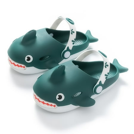 

Unisex Cute Shark Slippers Non-Slip Cartoon Slippers Lightweight Sole Sandals for Boys Girls Soft Sole Gym Shoes Beach Shoes
