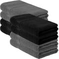 thumbnail image 3 of Fingertip Towels 8 Pack, 100% Turkish Cotton, Small Hand Towels for Body and Face, 12 x 18 in, Soft and Absorbent, Quick Dry, (Black-Dark Grey Fingertip Hand Towels), 3 of 6