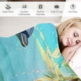thumbnail image 3 of Fenyluxe Seashell Starfish Tropical Palm Tree on Ocean Beach Throw Blanket,Soft Blanket Cozy Warm Fluffy Blanket  50x60in, 3 of 6