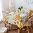 thumbnail image 4 of Gold Orange White Pumpkin Rectangle Tablecloths 54x79,Thanksgiving Retro Eucalyptus Table Cloth Table Cover Indoor/Outdoor Tabletop Decor for Wedding Holiday Party Dinner Baby Shower, 4 of 7