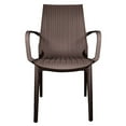 thumbnail image 3 of LeisureMod Kent Modern Outdoor Stackable Dining Armchair In Brown, 3 of 10