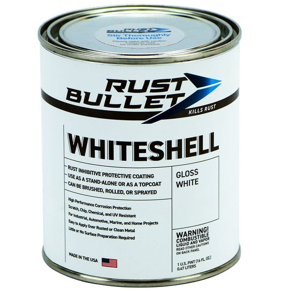 Rust Bullet - WhiteShell Rust Preventative and Protective Coating - Pint white