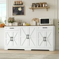 thumbnail image 1 of Homfa 70.8" W Buffet Cabinet with 6-Doors, Farmhouse Credenza Sideboard with 2-Drawers & Adjustable Shelves for Kitchen Dining Room, White, 1 of 7