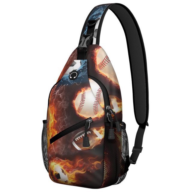 Astronaut Nebula Sling Backpack, Celestial Star Constellation Design, Rocket and Alien Themed Crossbody Bag for Space Geeks