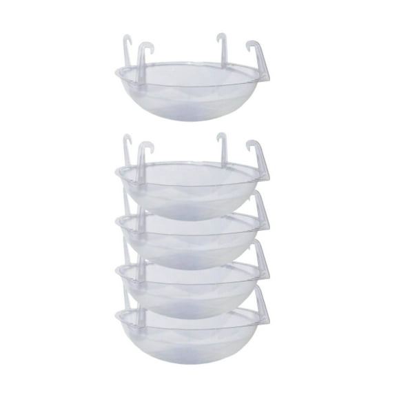 YWMJZEU 5 Pieces Clear Plant Saucers with Hook, Drip Tray for Water Drainage, Decoration