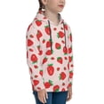 thumbnail image 3 of Fotbe Strawberries Pattern Youth Pullover Hooded Sweatshirt, Boys Hoodie, Kangaroo Pocket Hoodie for Kids Girls -Large, 3 of 6