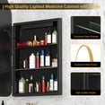 thumbnail image 5 of Hironpal Vintage-Style Illuminated Medicine Cabinet with Storage,Bathroom Storage Cabinet with 20"x 32" Metal Frame Arched Mirror,Recessed or Surface Mount, 5 of 9