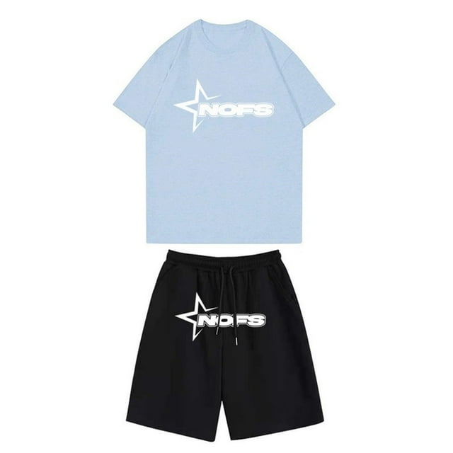 Playeras Básicas Algodon Hombre Conjunto De Dos Piezas De Camiseta Y Pantalones Cortos De Manga Corta Para Hombre Con Camisa Y Pantalón Corto