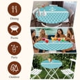 thumbnail image 7 of Blue Morocco Round Tablecloth, Fitted Table Cover with Elastic for 55"-60" Round Tables, Modern Geometric Nautical Anchor Stripe Table Cloth Outdoor Indoor Dinning Party Waterproof Tablecloths, 7 of 7