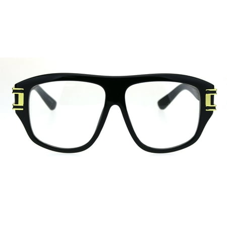Old School Bad Rapper Baller Thick Plastic Clear Lens Eyeglasses Shiny Black