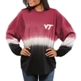 thumbnail image 3 of Women's Maroon Virginia Tech Hokies Ombre Long Sleeve Dip-Dyed Spirit Jersey, 3 of 3