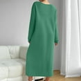 thumbnail image 7 of Aueoeo Womens Oversized Dresses Long Sleeve Sweat Dresses Loungewear Maxi Dress Crew Neck Vacation Outfit, 7 of 7