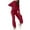 Red, variant on Chbgutlmr 2 Piece Sets for Women Long Sleeve Drawstring Hoodies Pullover Straight Leg Pants Ribbed Comfy Lounge Sets