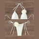 thumbnail image 3 of Microbikini con estampado de flores en 3D para mujer, bañador Sexy de retazos en blanco y negro con realce, minibikini triangular para verano, 2024, 3 of 5