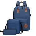 thumbnail image 1 of Pvdgvd Backpack Three Piece Set, Large Capacity Usb Student Backpack, Suitable For School And Outdoor Travel, Computer Bag For Men And Women With Large Capacity Blue, 1 of 1