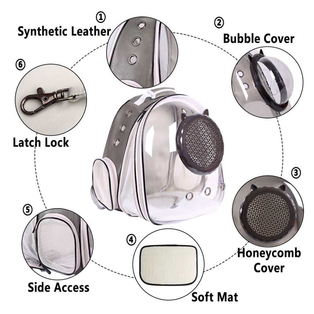 Expandable Cat Carrier Backpack, Backpack for Cats Kitten Small Puppy, Airline Approved Cat Bubble Backpack, Space Capsule Astronaut Carrier