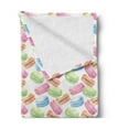 thumbnail image 2 of Dessert Soft Flannel Fleece Blanket, Pastel Macaron Watercolor Pattern Pistachio Raspberry Pumpkin Cinnamon Blackberry, Cozy Plush for Indoor and Outdoor Use, 70" x 90", Multicolor, by Ambesonne, 2 of 5