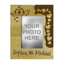 Engraved Wood Personalized Gift Picture Frame With Names - 4 x 6 Inches Horizontal