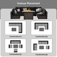 thumbnail image 5 of TANGJEAMER 7 Pieces All-Weather PE Rattan Sectional Sofa with Cushions and Fire Pit Table for Party and Family Gathering(Black cushions), 5 of 11