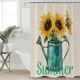 thumbnail image 2 of Small Stall Shower Curtain 36x78 Inch Narrow Half Size Sunflower Bath Curtains Bathroom Decor Hello Summer Farmhouse Floral Vintage Style Waterproof Fabric Shower Curtain Set with Hooks 36 Inch, 2 of 6
