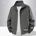 thumbnail image 4 of Jerdar Men's Nylon Jacket Lightweight Thin Zip Pockets Solid Color Long Sleeve No Hood Casual Windproof Water Resistant Everyday Coat Outerwear Crop Jackets for Men, 4 of 8